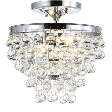 Toronto Metal/Crystal LED Flush Mount - JONATHAN Y